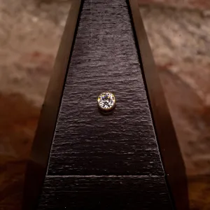 1.5mm Swarovski Crystal in Yellow Gold Bezel