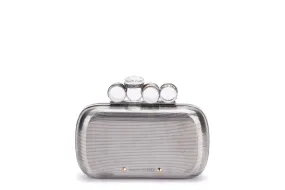 Alexander McQueen Rings Clutch, Silver Color, with Dust Cover