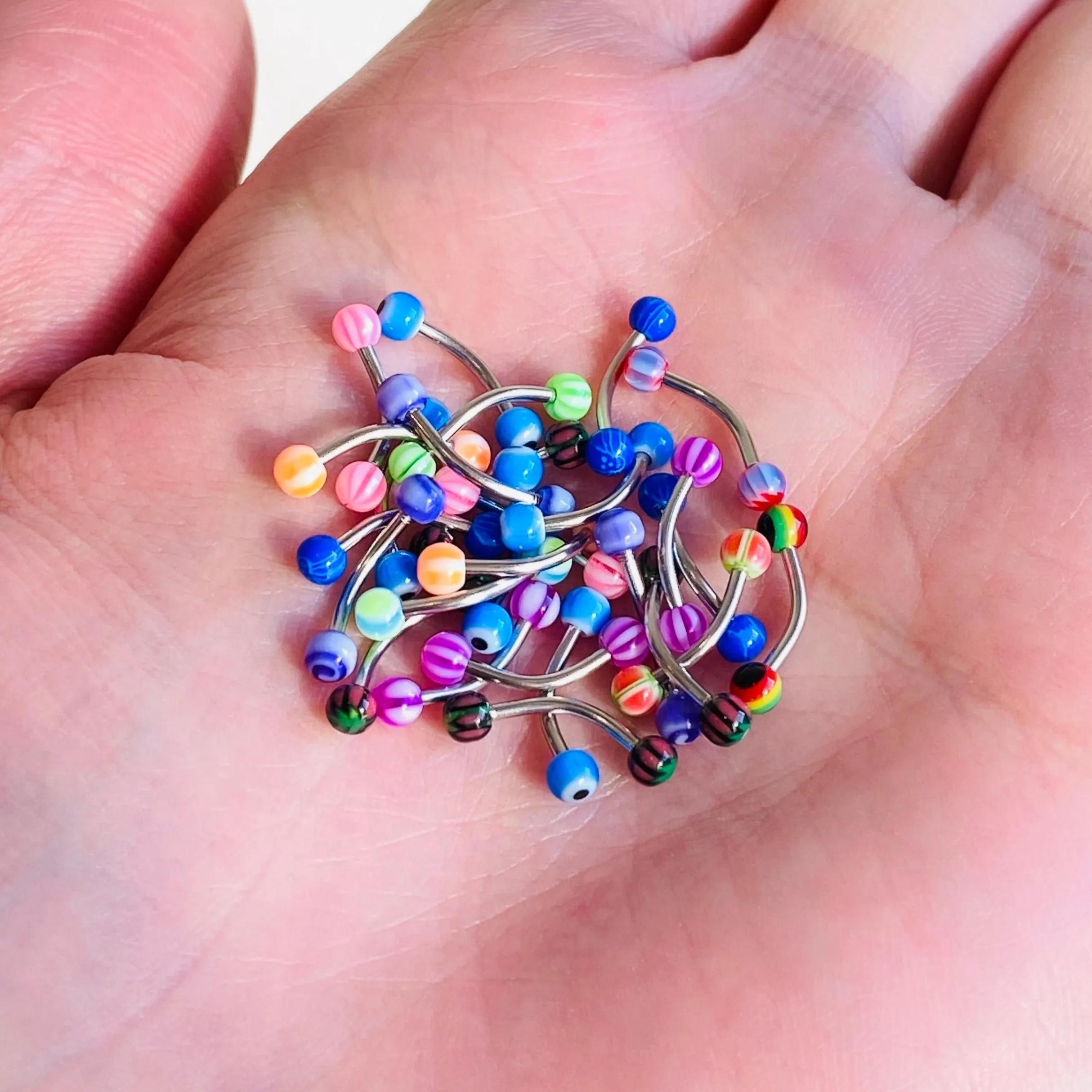 Assorted Styles Acrylic Ball Eyebrow Rings