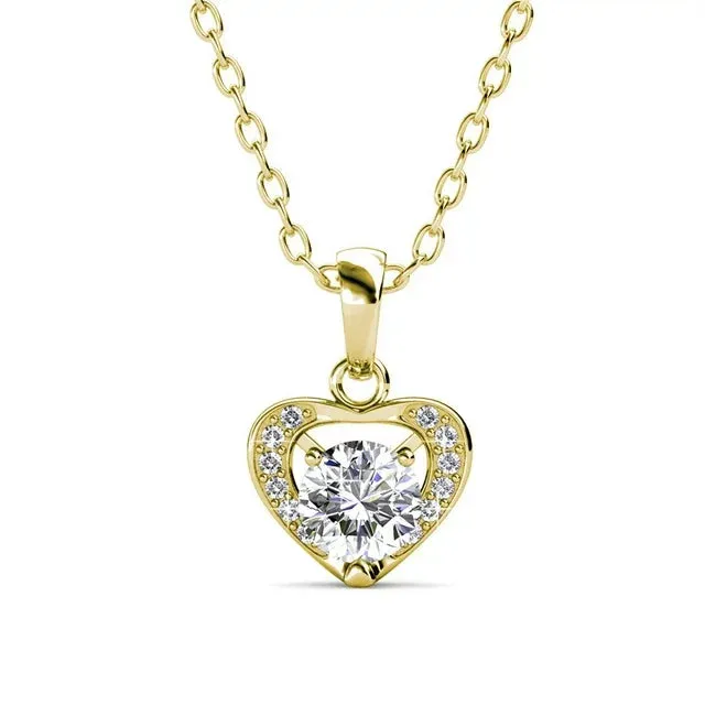 Cate & Chloe Amberly 18k Rose Gold Heart Pendant Necklace