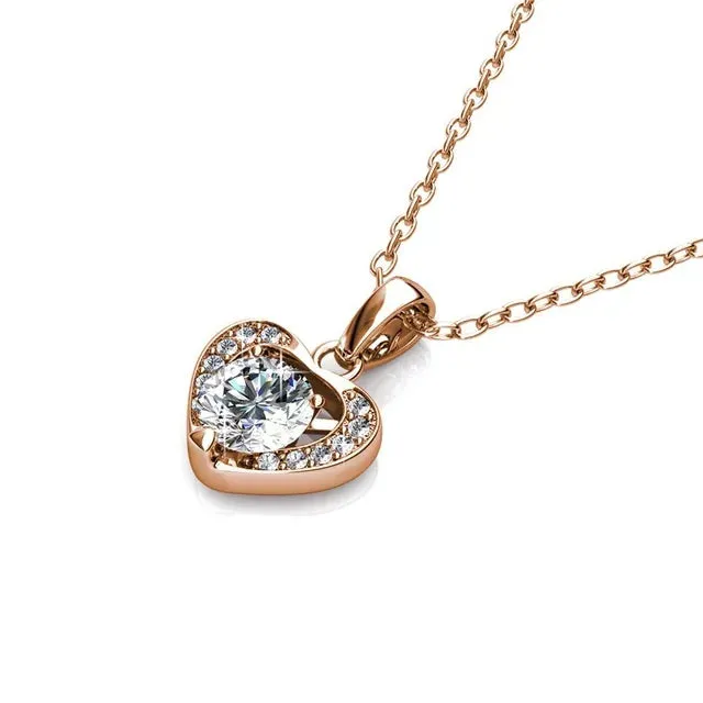 Cate & Chloe Amberly 18k Rose Gold Heart Pendant Necklace