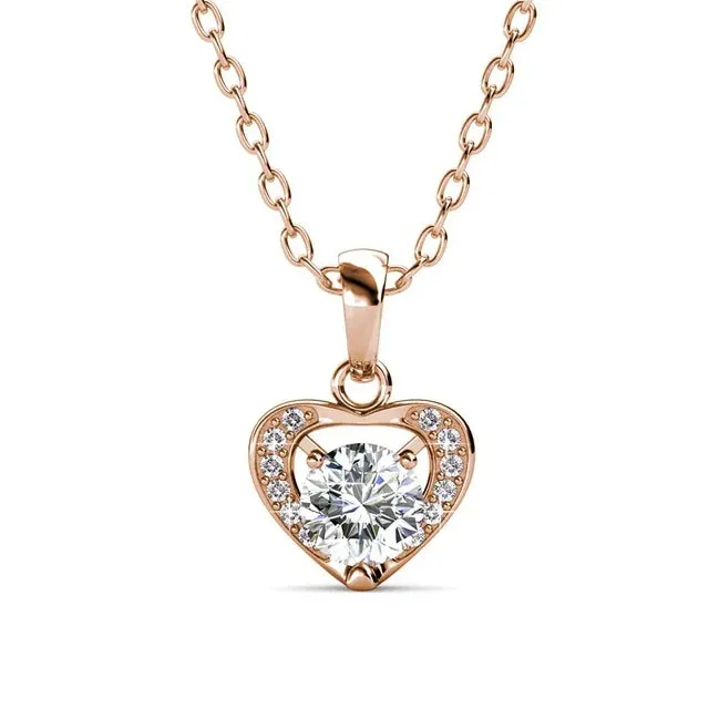 Cate & Chloe Amberly 18k Rose Gold Heart Pendant Necklace