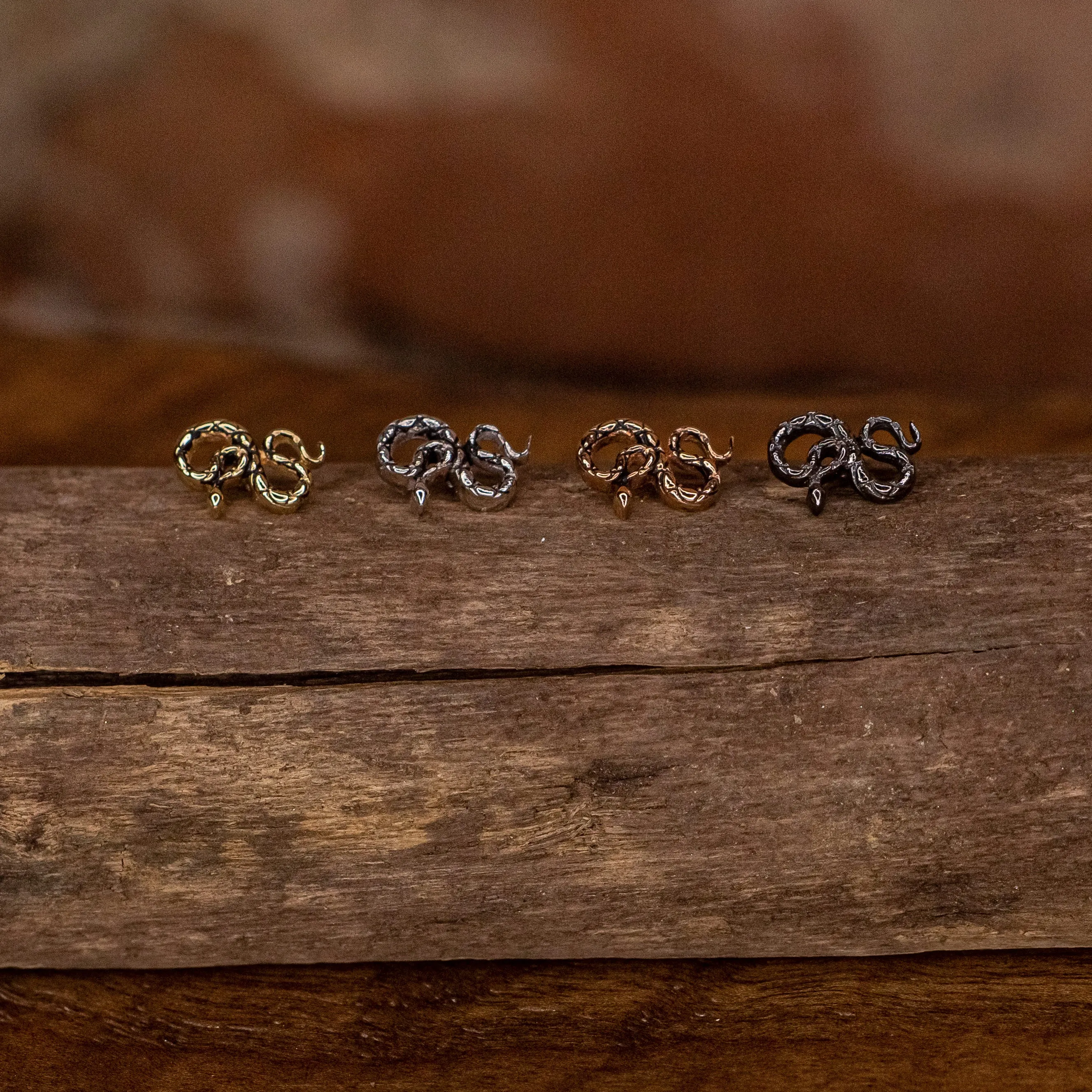 Coiled Snake in White Gold