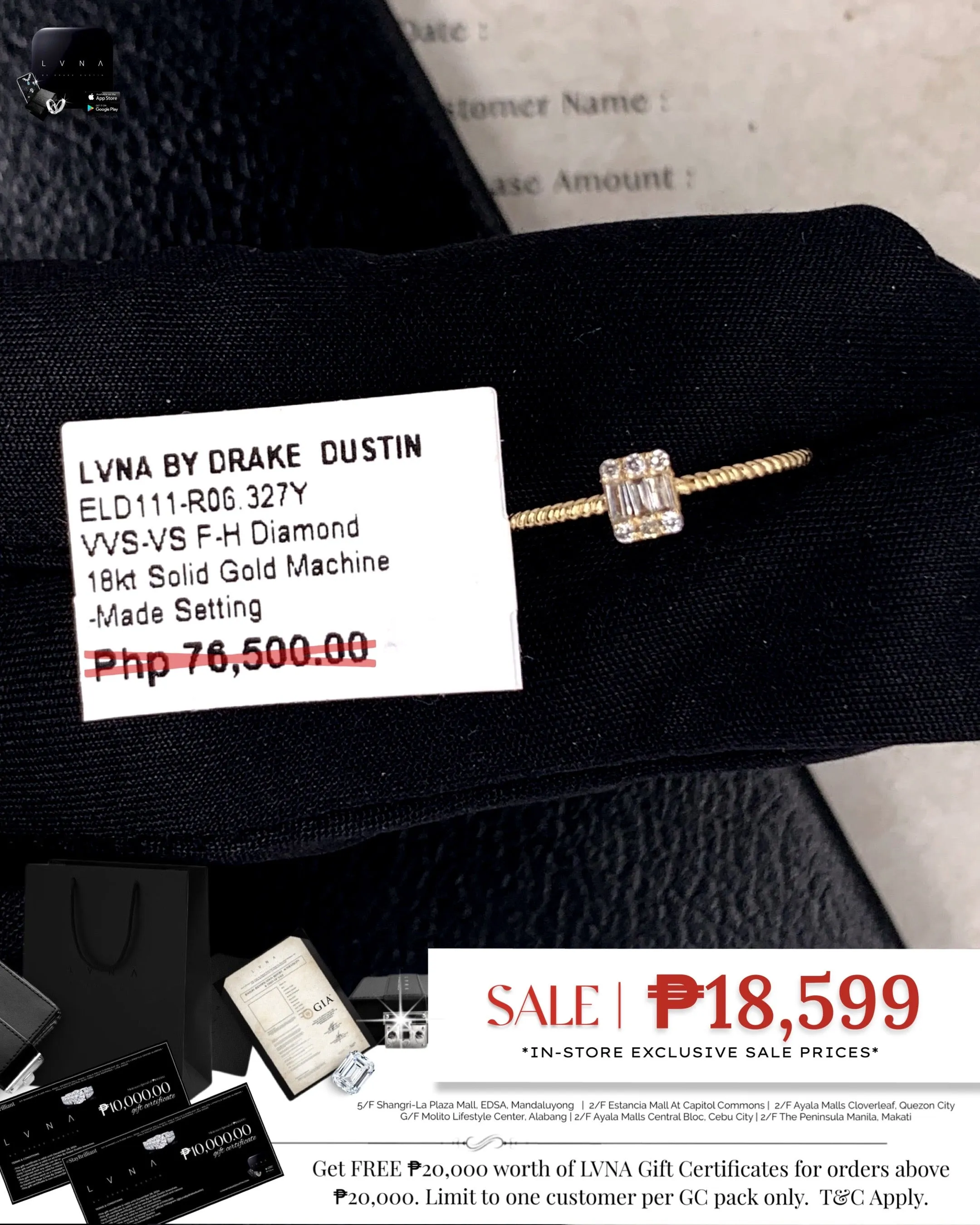 #LVNA2024 | Golden Baguette Emerald Diamond Ring 18kt