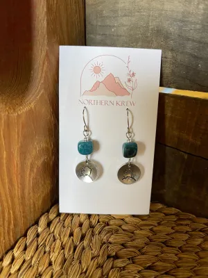 Stamped Beaded Alaska Earrings