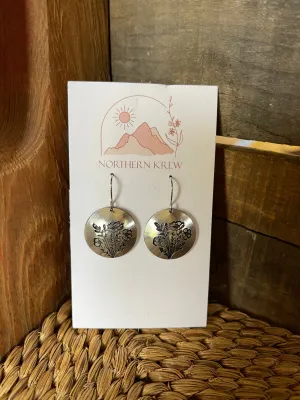 Stamped Large Poppy Earrings